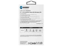 Adaptador Auto GOODIS 5V-2.4A Cinza