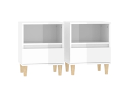 Bedside Cabinet, Bedside Cabinets Vidaxl Branco Madeira Processada (n/a)