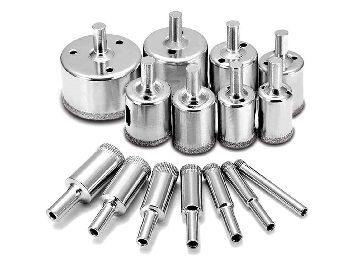 Conjunto De 15 Brocas Diamantadas Para Aço Carbono, Vidro, Cerâmica, Porcelana, Telha, Mármore 6-50mm