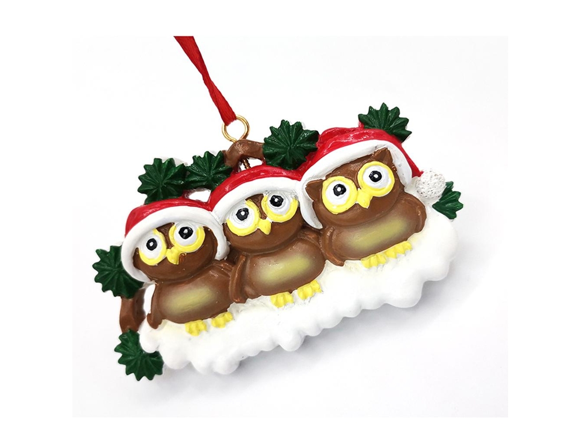 KOFIHETY Pingente de resina para árvore de Natal, corujas adoráveis, enfeite personalizado para casa, janela ou porta, presente de Natal.
