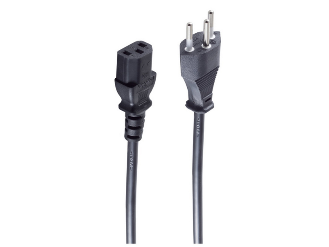 Cabo de Alimentação Suíço SHIVERPEAKS Basic-S 1 8 M Preto
