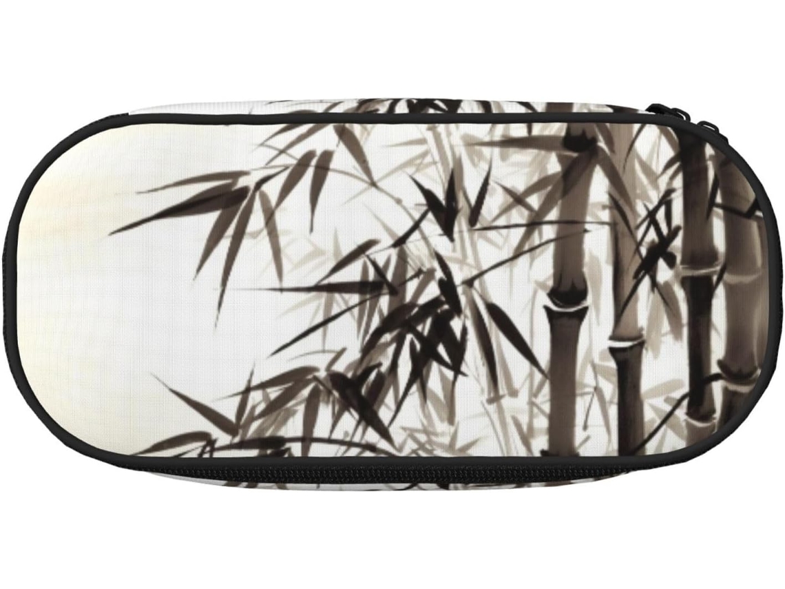 Estojo Para Lápis Com Caligrafia Chinesa E Desenho De Bambu, Bolsa