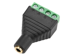 Laxiscreed Adaptador De Áudio E Vídeo 3.5mm 4-pólos Com Soquete Feminino E Terminais De Parafuso