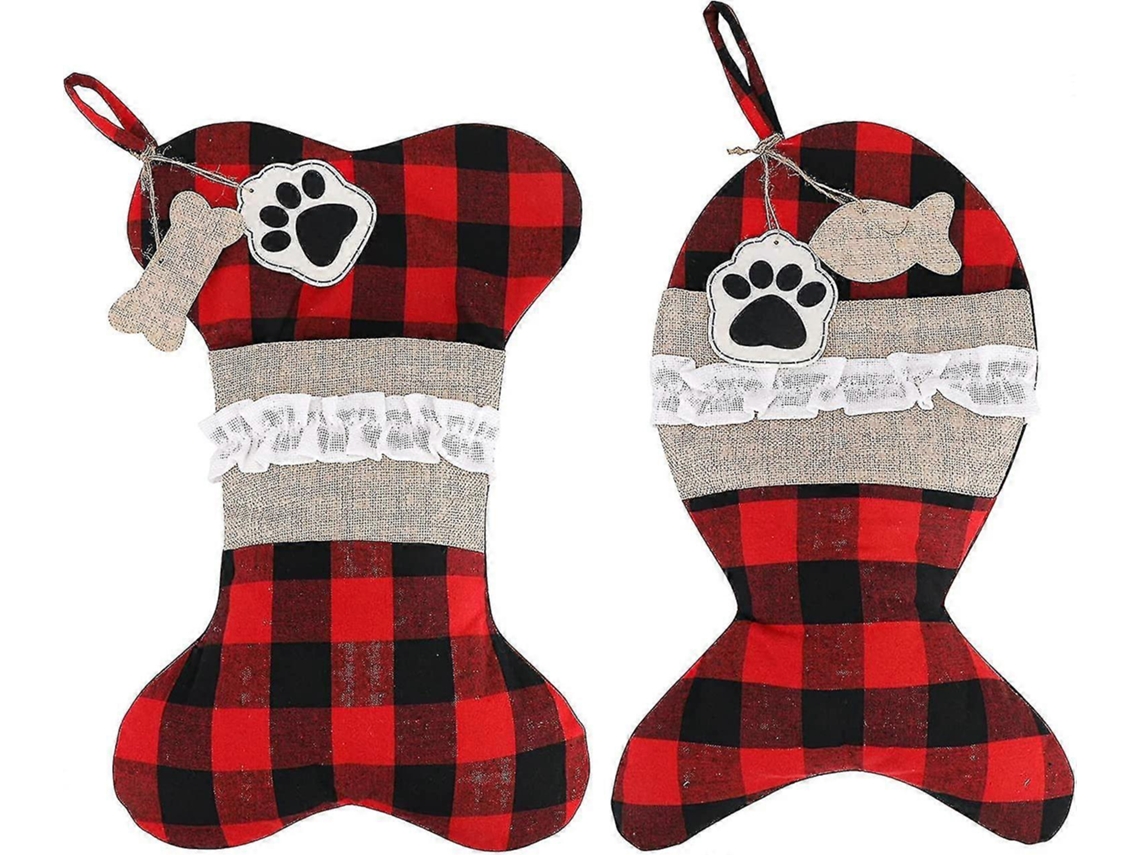 Conjunto De 2 Meias De Natal, Meias De Natal Grandes E Fofas Para Decorao De Lareira E Festas Hengjian