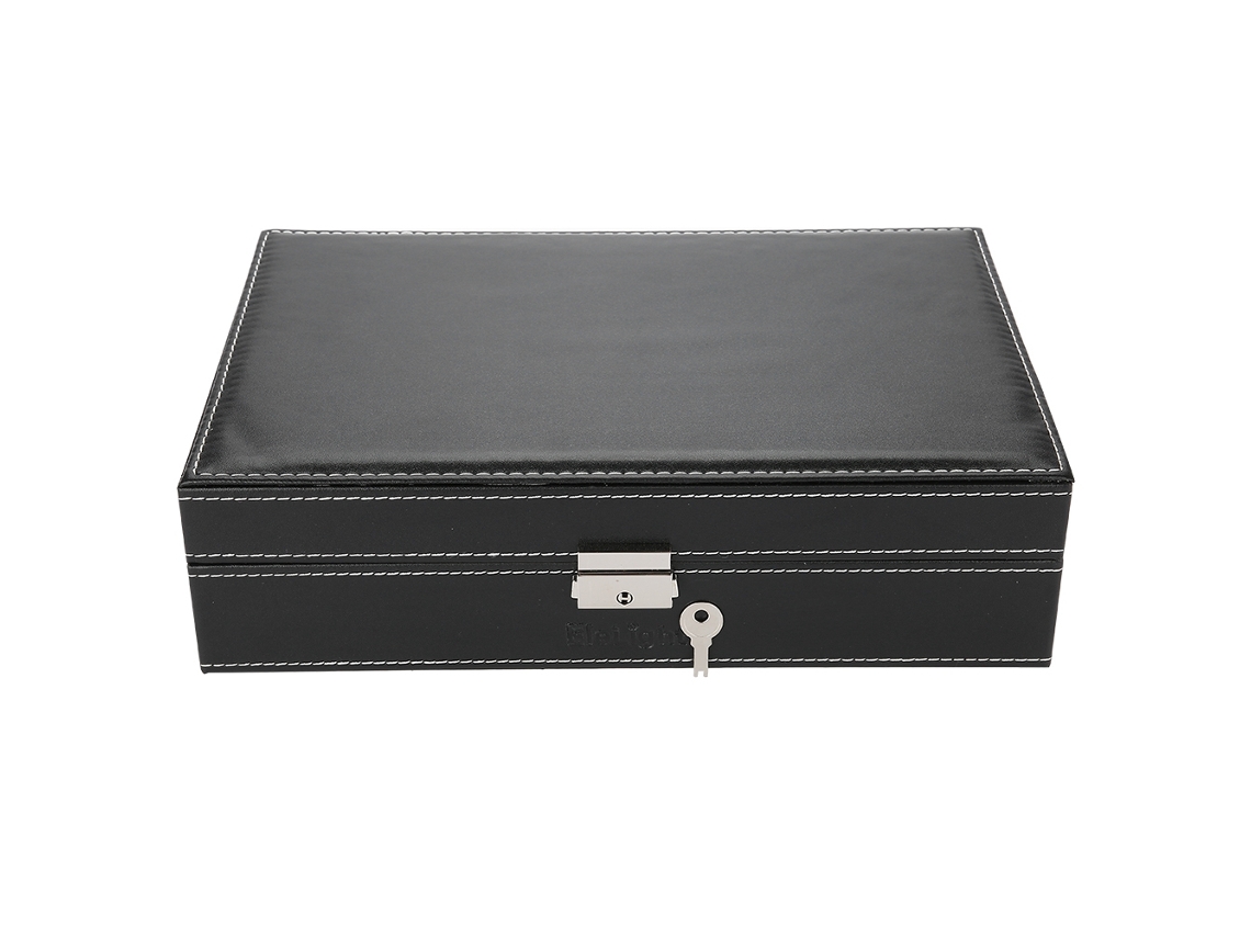 Estojo para relógios em couro PU com 8 compartimentos, organizador para relógios, ideal para presente.