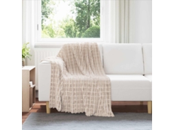 Vidaxl Cobertor Bege 150 X 130 Cm Lã