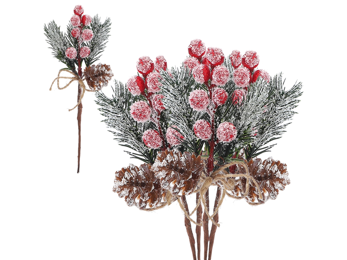 Laxiscreed Arranjo De Flores Artificiais E Raminhos De Pinho Para Decoração De Natal