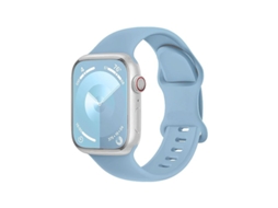 Pulseira Silicone Halinuia MDUG para Apple Watch S1 11/Ultra 1 3/Se1 2, Fecho Oito, Esportivo, Azul Claro (38-42 mm)