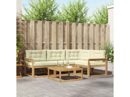 Vidaxl Conjunto De Sofás Para Exterior 5 Unid. Branco E Creme