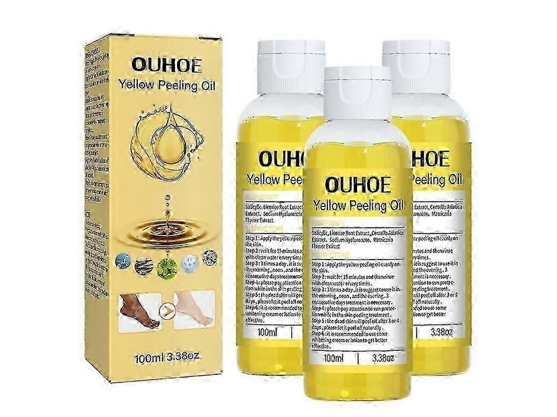Óleo Esfoliante Para Pele Amarelada (1/2/3 Unidades, 100 Ml), Extra Forte, Clareador, Suavizante E Removedor De Calosidades.