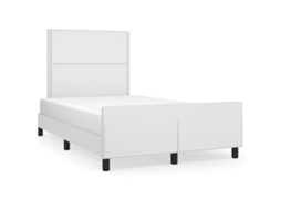 Bed Frame With Headboard, Bed Frames With Headboards Vidaxl Branco Couro Artificial (120 X 200 Cm)