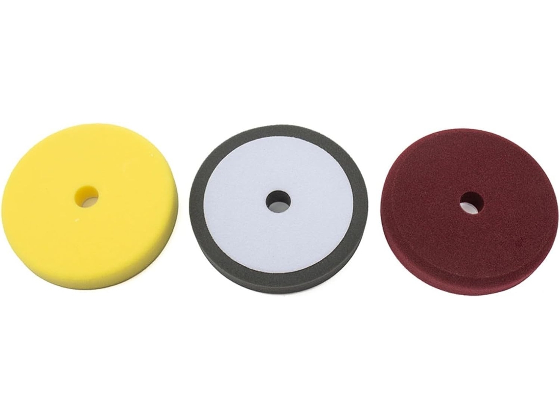 Conjunto De 3 Discos Polimento Esponja 7 Polegadas Para Cera
