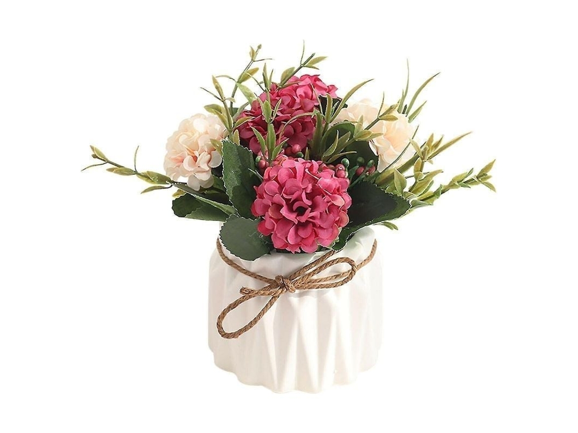 Flor artificial em vaso de cerâmica estilo europeu para decoração de mesa Fasst