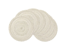 Conjunto de 6 protetores de mesa Nova Line, algodão, resistente ao calor, lavável, 38cm, bege