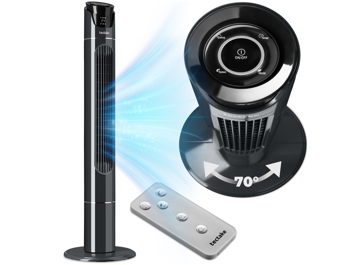 Tectake Ventilador De Torre 110 Cm, Antracite
