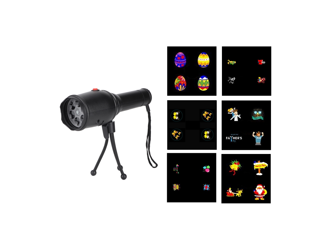 Projetor Lanterna Led Lentes 6 Buracos Presente Aniversário 4w