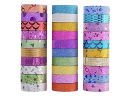 Fita Adesiva Washi, 30 Rolos, De Fita Washi, Artesanato E Embrulho De Presentes Com Estampas E Motivos Coloridos