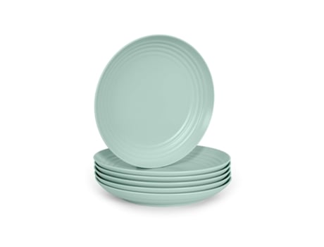 Conjunto de 6 Pratos de Jantar Clássicos Reutilizáveis de 20 Cm PLASTIC FORTE (Verde)