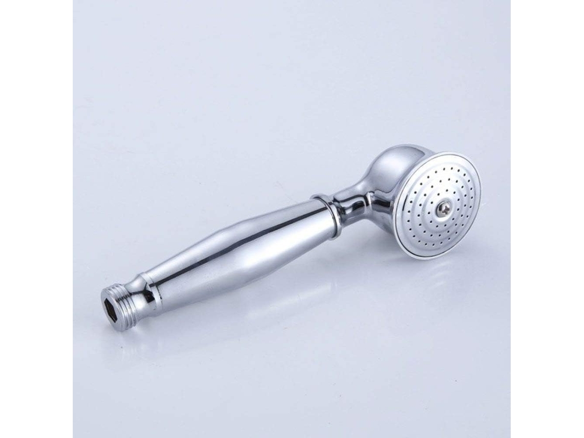 01, Chuveiro Antigo Em Bronze Com Ducha Manual E Suporte Em Cobre
