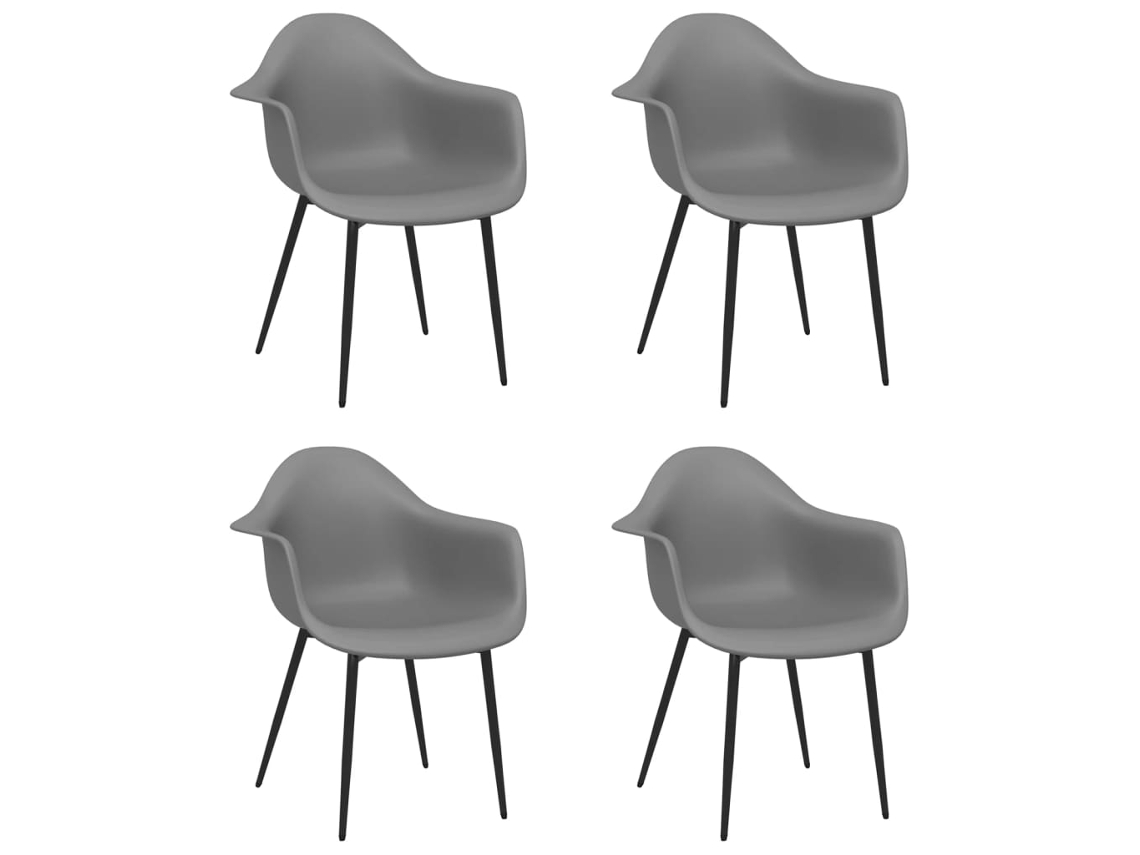 Dining Chair, Dining Chairs Vidaxl Cinzeto Polipropileno (n/a)
