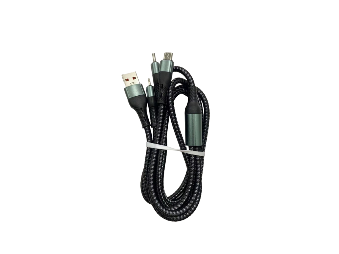 Laxiscreed Cabo De Carregamento Rápido 100w 5 Em 1 Type-c, 1,2m, Preto, Compatível Com Android E Multifunções