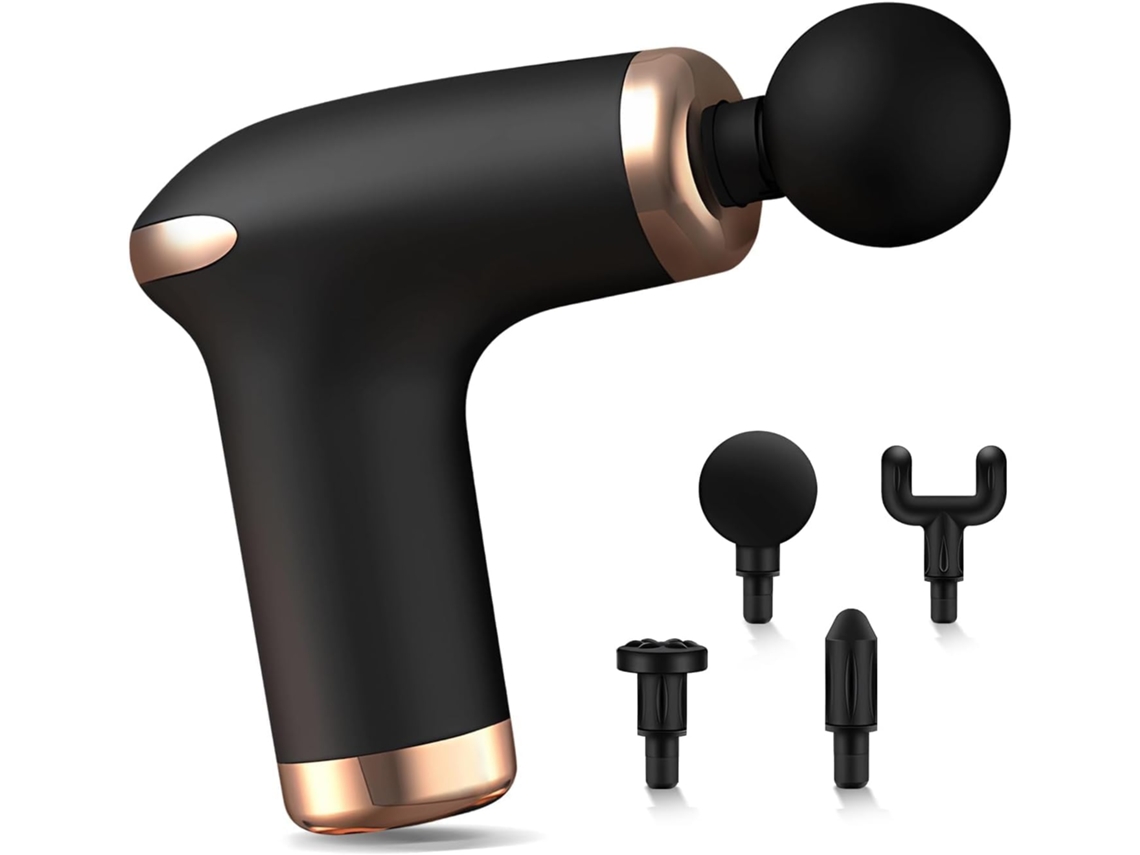 Pistola De Massagem Muscular, Mini Massageador Elétrico Silencioso, 6 Níveis Ajustáveis, 4 Cabeças Para Aliviar Dores E Rigidez Muscular SUNNY SPACES