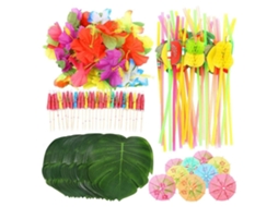 Conjunto Decoração Festa Tropical Havaiana 108 Peças