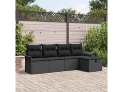 Vidaxl Conjunto De Sofá De Jardim 5 Unid. Rattan Sintético