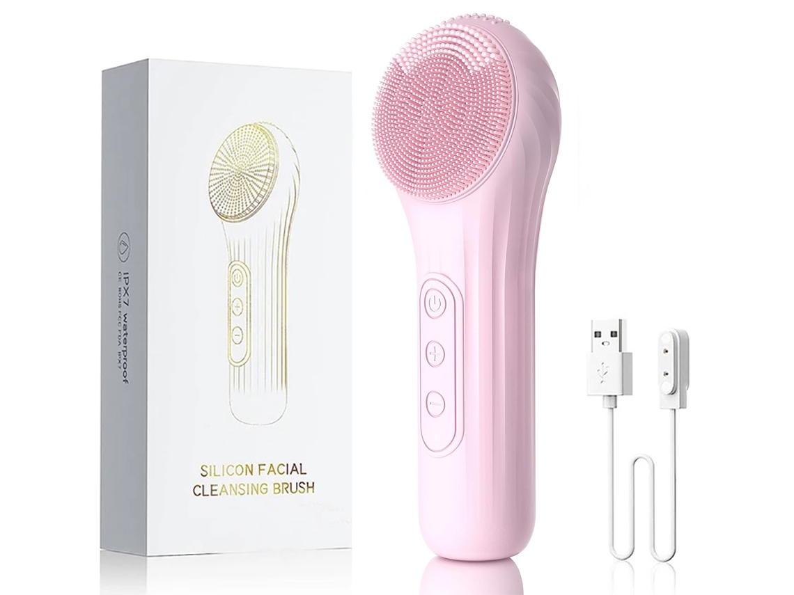 (rosa) Escova De Limpeza Facial Hidrofóbica Sônica Recarregável, Esfoliante Vibratório