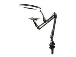 Suporte De Celular Profissional Para Filmagem De Cima, Com Luz Complementar Sfushos (suporte De Clip Luz Sem Sombra 26cm Controle Remoto)