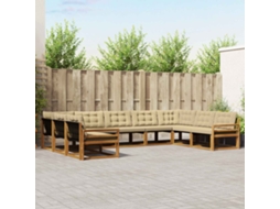 Vidaxl Conjunto De Sofás Para Exterior 9 Unid. Natural E Bege