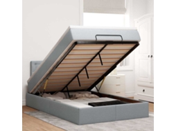 Vidaxl Cama Otomana Com Colchão 120x200 Cm Tecido Cinzento Claro