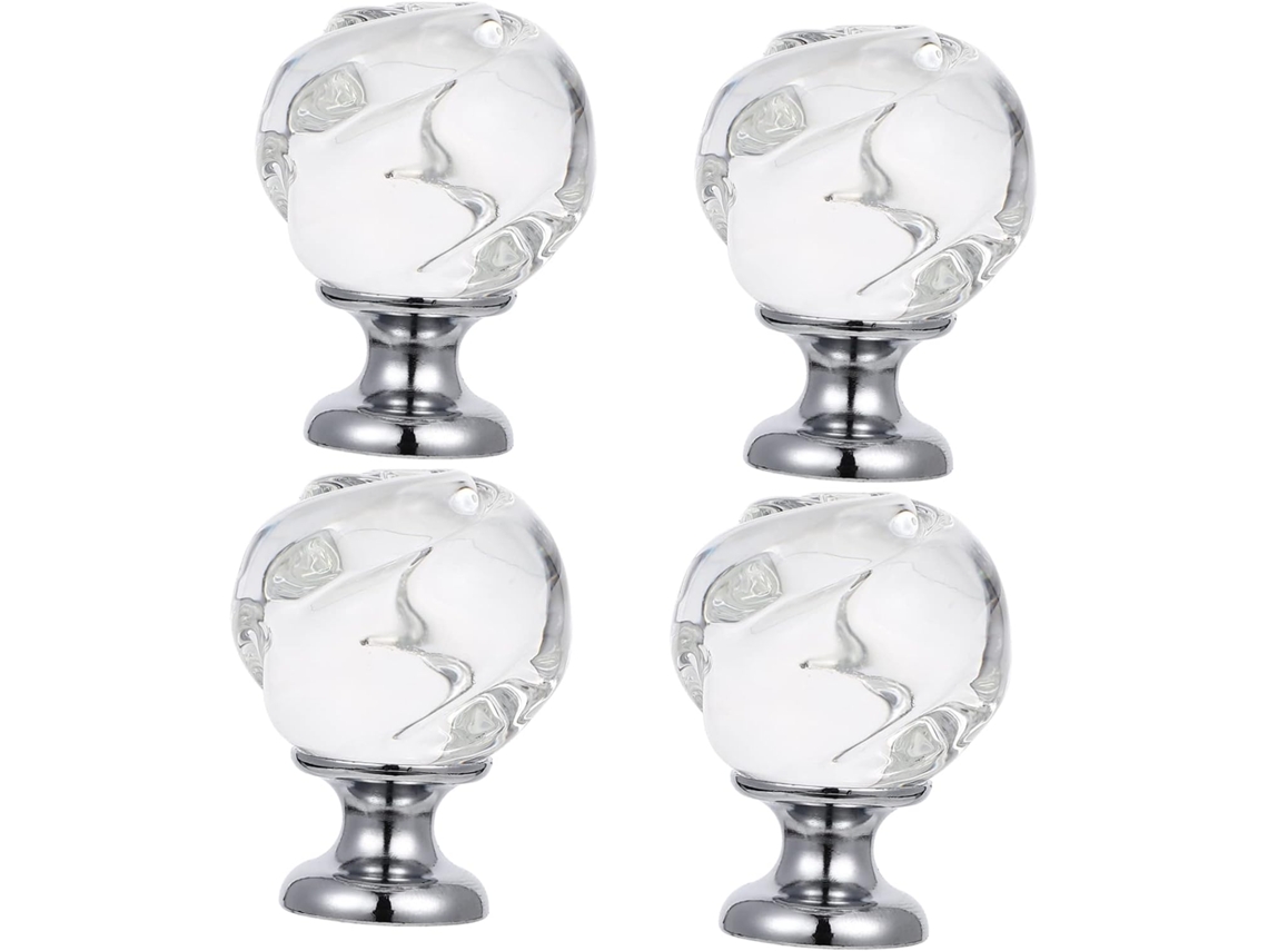 Conjunto De 4 Puxadores Cristal Angooily Para Portas Armários E Gabinetes, Design Moderno E Elegante Com Cores Sortidas
