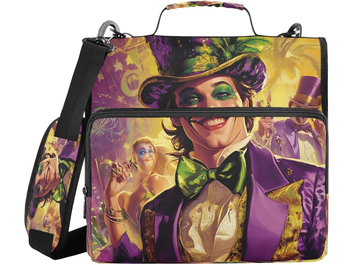 Pasta Iris Xadrez Let S Party De 3 Argolas 1, 5 Polegadas Com Sacos Extra, Alça De Mão E Ombro Removível Inclui Saco