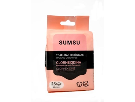 25 Toalhitas Húmidas com Clorexidina para Cães e Gatos 25 Toalhitas