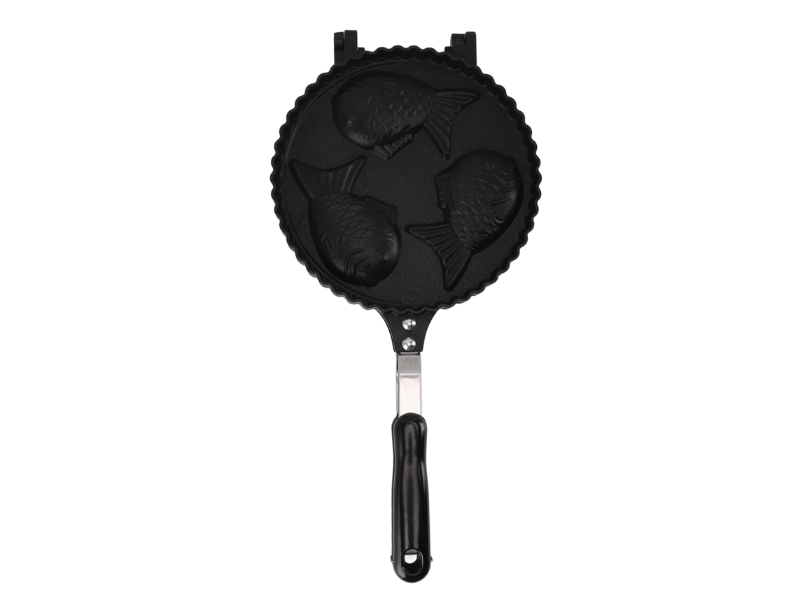 Fish Waffle Maker Pan 3 Fish Cute Alumínio Uniforme Aquecimento Dupla Face Taiyaki Pan Para Home Snack Bars