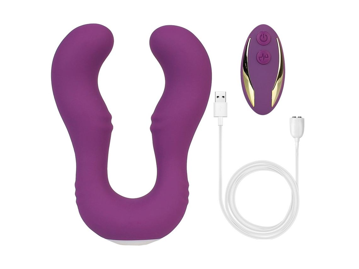 Vibrador De Massagem De Cabea Dupla Com Controle Remoto Sem Fio Para Mulheres (roxo) Yizhood