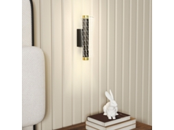 Jogo De 2 Luminárias De Parede Led Com Design De Grade, Regulável, Para Sala, Quarto, Metal, Preto. Perfeita Para Iluminação Interna.
