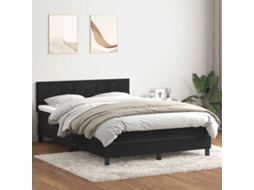 Cama Com Molas/colchão 160x210 Cm Veludo Preto