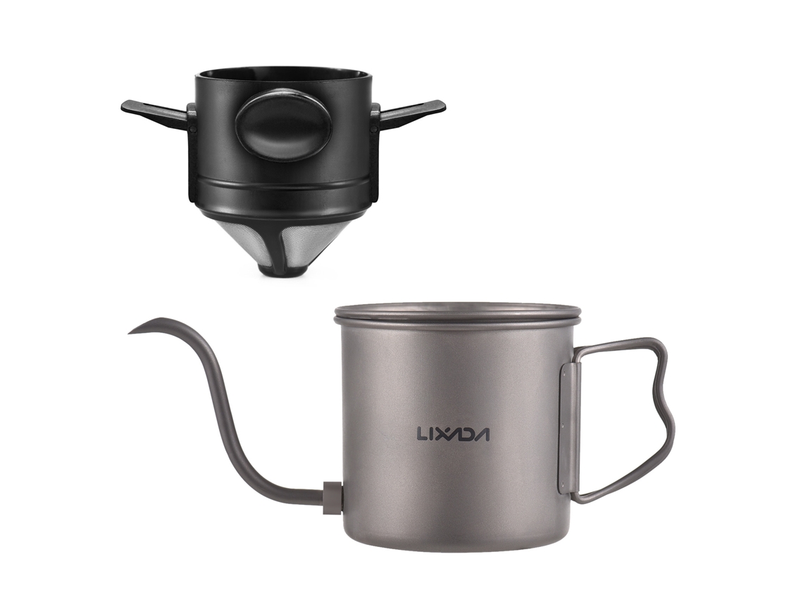 Bule de Café Gooseneck 400ml com Filtro e Tampa