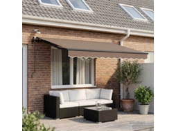 Vidaxl Toldo Retrátil Cinzento-acastanhado 400 × 300 Cm Poliéster