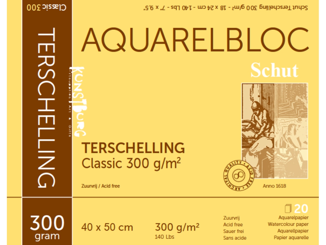 Papel Schut Schut Terschelling Papel Aquarela 40x50 Cm 300gr 20 Folhas