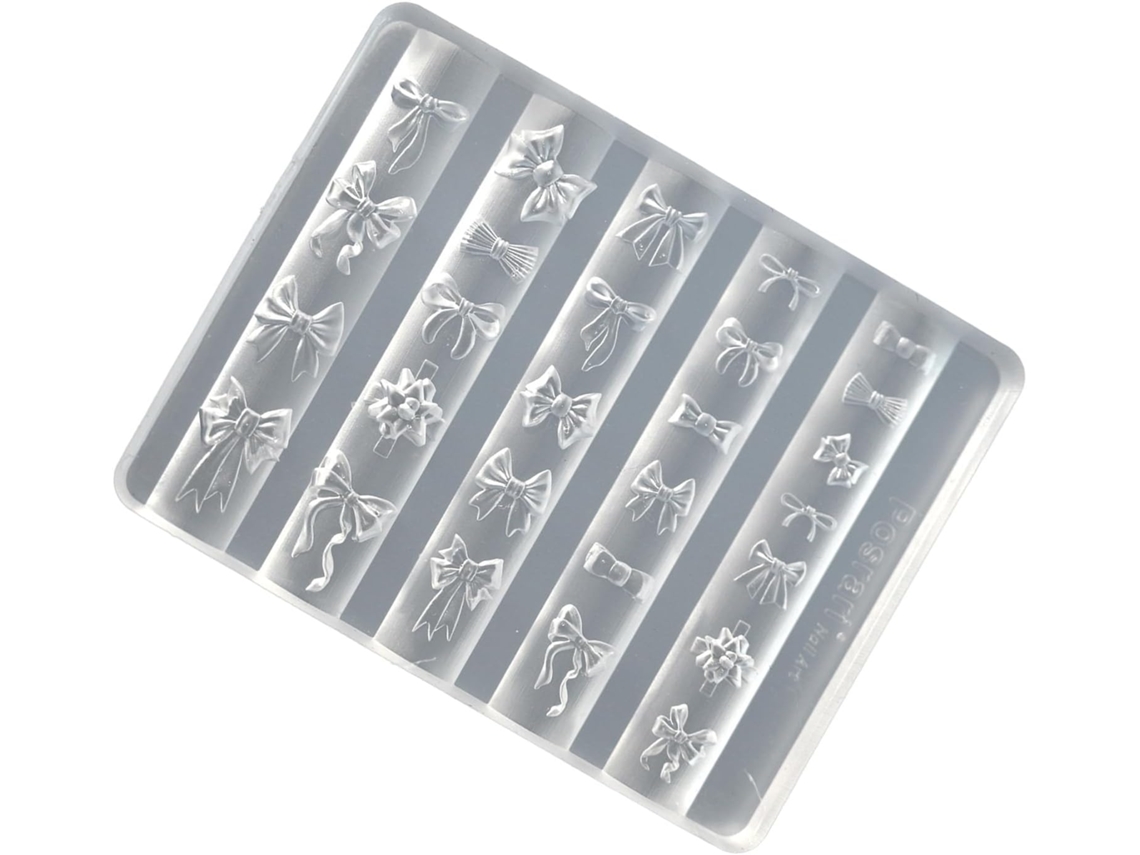 Molde Portátil de Silicone Transparente para Manicure com Nós Removíveis, Ideal para Profissionais. SFUSHOS