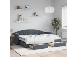 Vidaxl Sofá-cama C/ Gavetão E Gavetas 80x200 Cm Veludo Cinzento-escuro