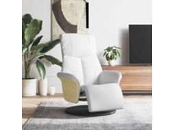 Vidaxl Cadeira Reclinável Com Apoio De Pés Couro Artificial Branco