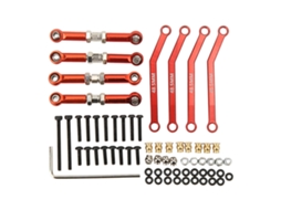 Mali conjunto de Ligações Dianteiras de Alta Altura 1/24 em Liga de Alumínio e Aço Resistente Ao Desgaste para Carro Crawler Fms Red