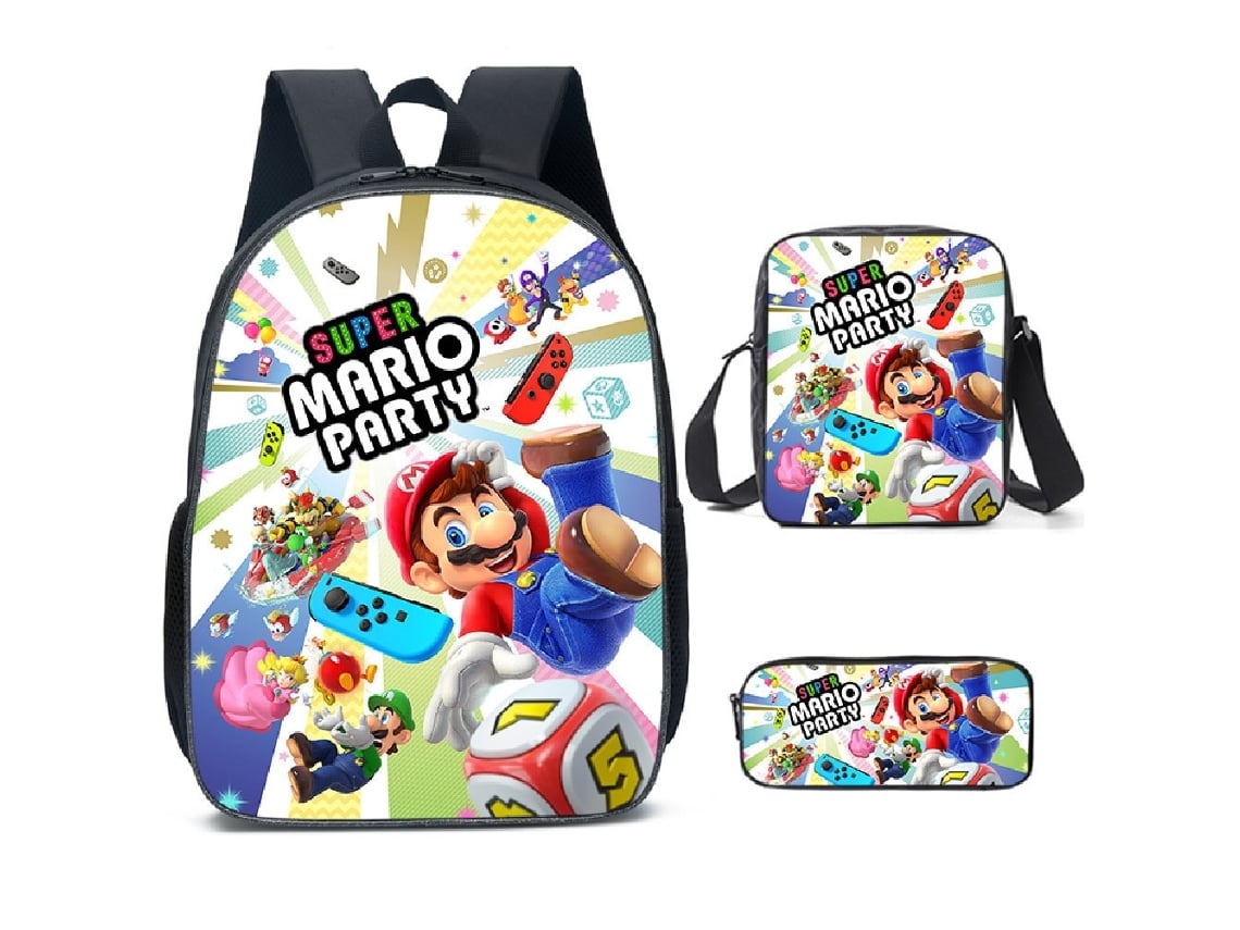 Conjunto De Três Peças De Mochila De Estudante  Mario40*