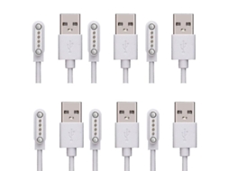 2026 2 Cabos de Carregamento para Relógio Inteligente 4 Pinos com Aderência Magnética Usb Universal