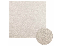 Vidaxl Tapete Zizur Creme 120x120cm Aspeto De Juta Interior E Exterior