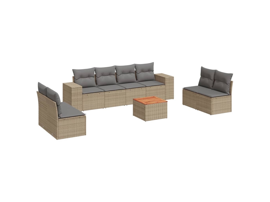 Garden Sofa Set, Garden Sofa Sets Vidaxl Bege Rattan / Vime (n/a)